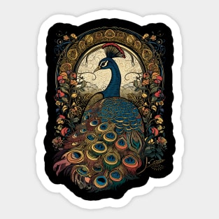 Cottagecore Aesthetic Peacock Garden Art Sticker